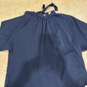 Elegant Navy Women's Top Large